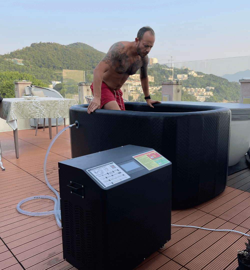 Ice Bath FLEX with Chiller - In Use with Model