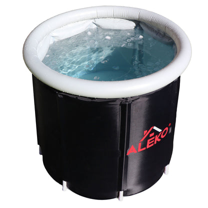 Portable Ice Bath with Cover and Carry Bag - Image from Above with Water