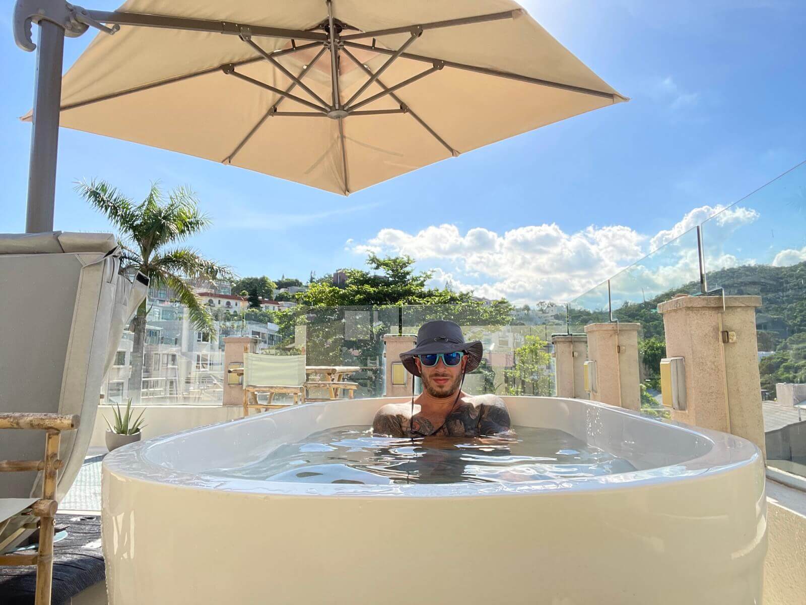 Ice Bath with Chiller - In Use with Model